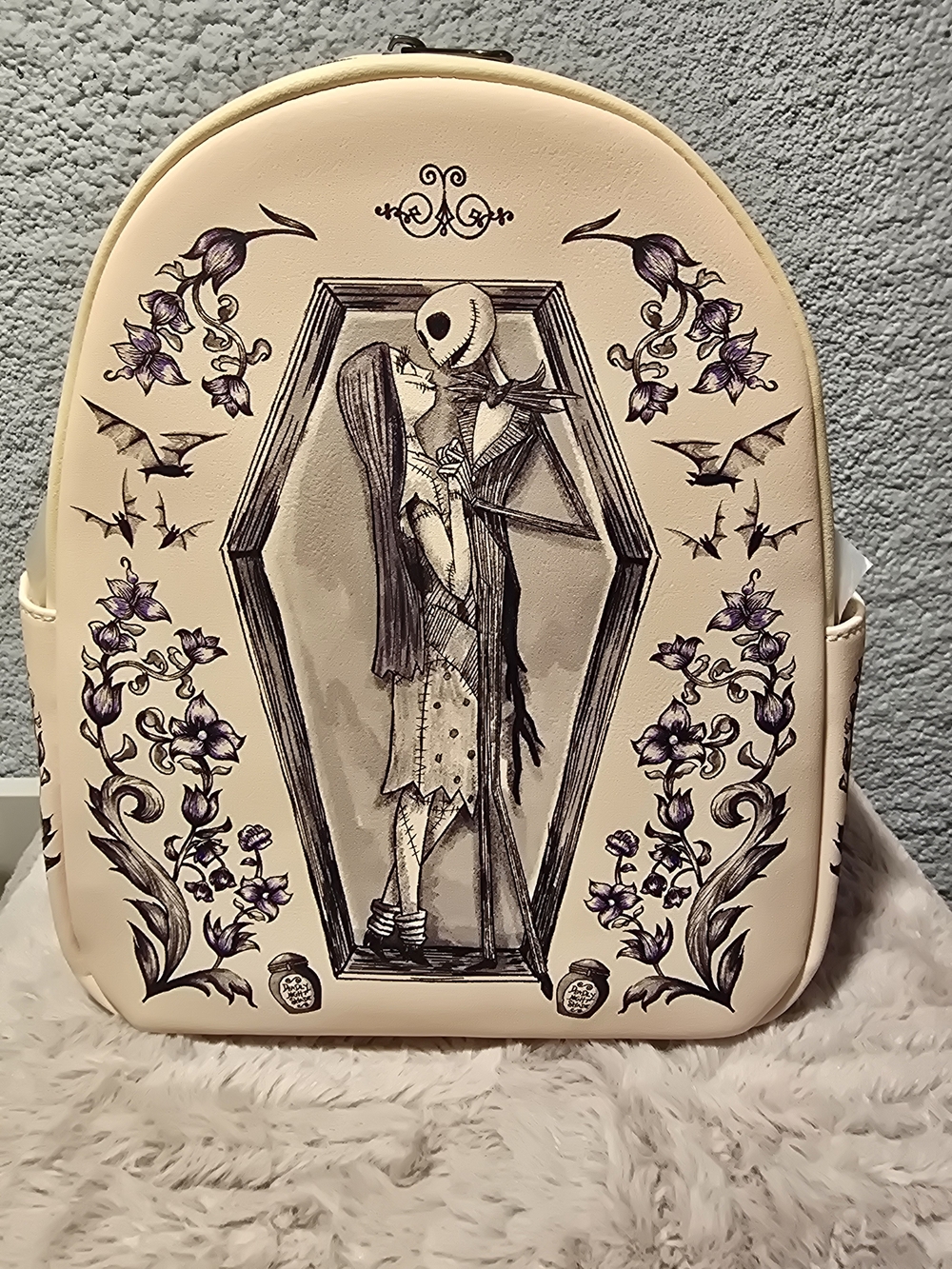 NWT Loungefly The Nightmare Before Christmas Jack & Sally Coffin Mini Backpack